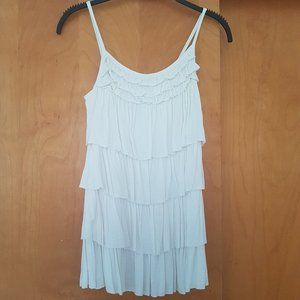 Lipstick White Layered Sleeveless Top, Size S